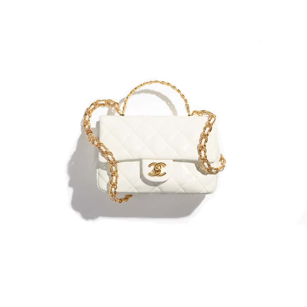 SMALL FLAP BAG WITH TOP HANDLE