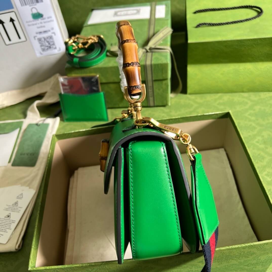 G*u*i bamboo 1947 jumbo gg small top handle bag
