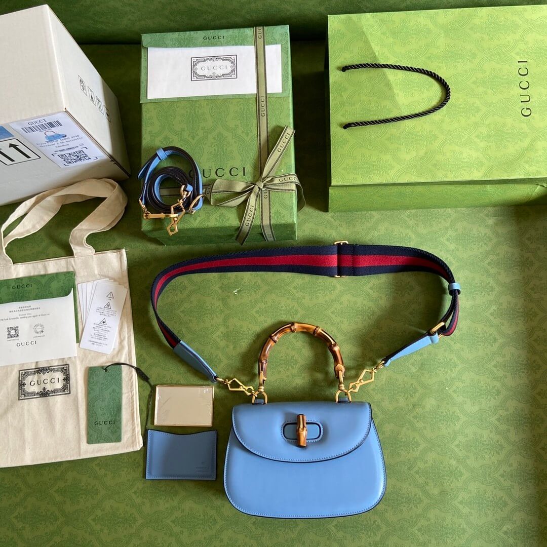 G*u*i bamboo 1947 jumbo gg small top handle bag